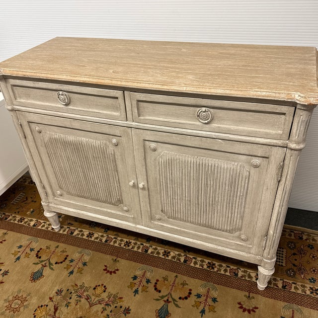 Swedish Gray Gustavian Inspired Sideboard For Sale - Image 9 of 12