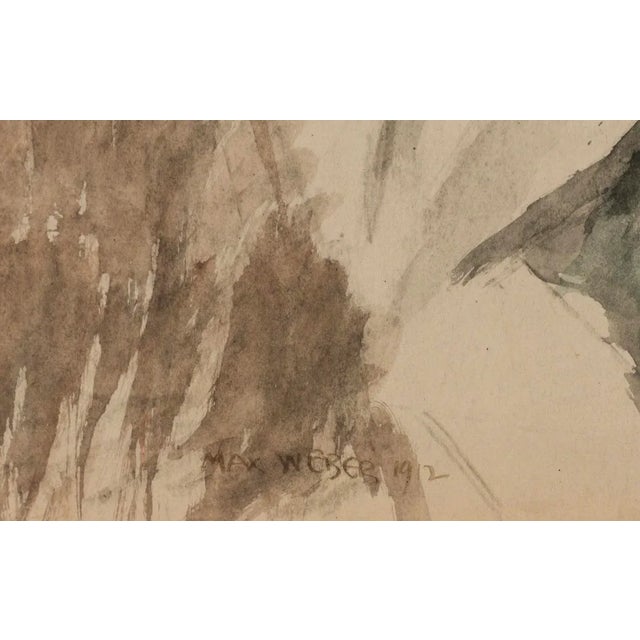 1912 watercolor and pencil on thin board, signed Max Weber and dated 1912. Max Webber is known as a pioneer of Cubism in...