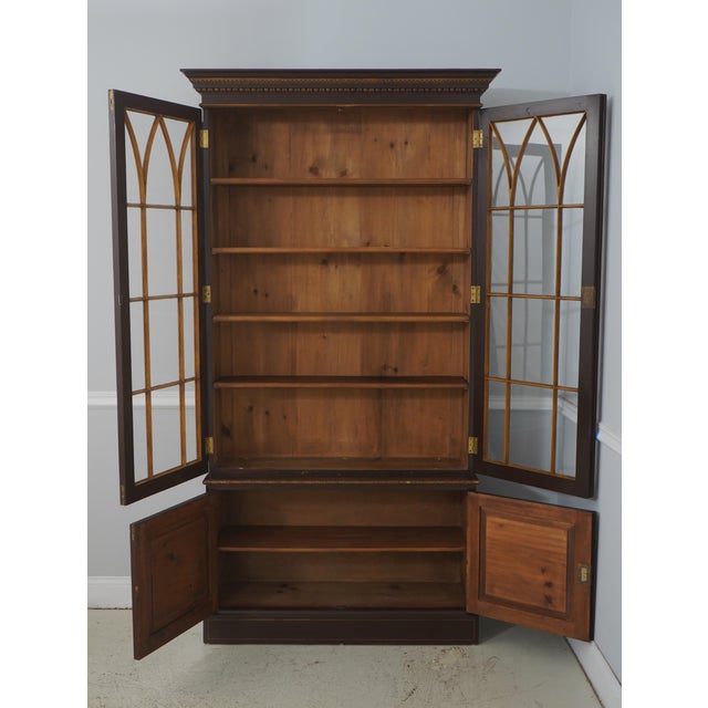 Chinoiserie Antique Chinoiserie Decorated 2 Door China Bookcase Cabinet For Sale - Image 3 of 18