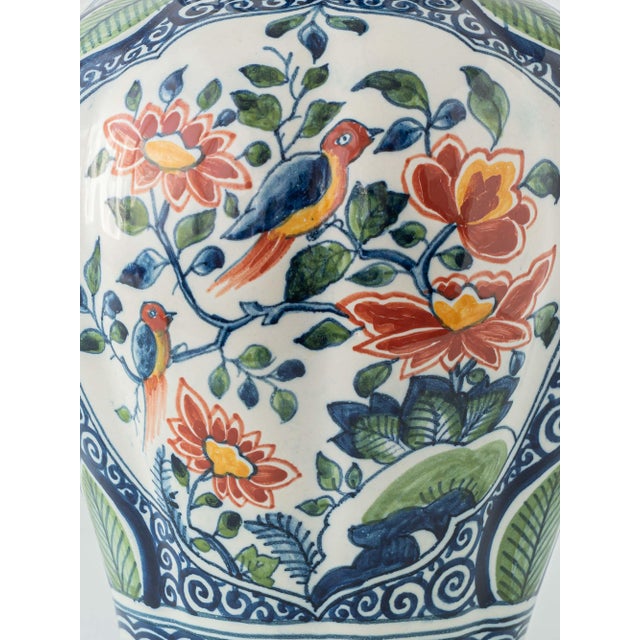 Chinoiserie Delft Table Lamp by Royal Tichelaar Makkum, 1940s For Sale - Image 16 of 17