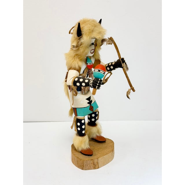 Vtge. Darlene John Navajo White Buffalo Kachina Doll, Ganado Arizona, 13" Tall For Sale - Image 4 of 10
