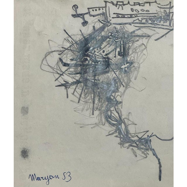 Maryan Lion study - 1953 Pencil drawing Signed and dated in blue pen This piece is attributed to the mentioned...