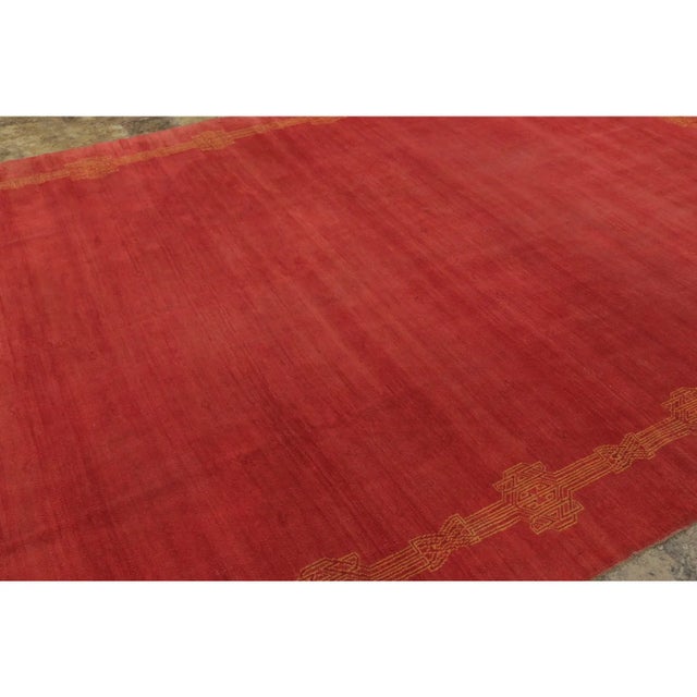 Rug & Kilim Antique Art Deco Oushak Wool Rug by Rug & Kilim, Open Field Design, 1920-1929 For Sale - Image 4 of 9