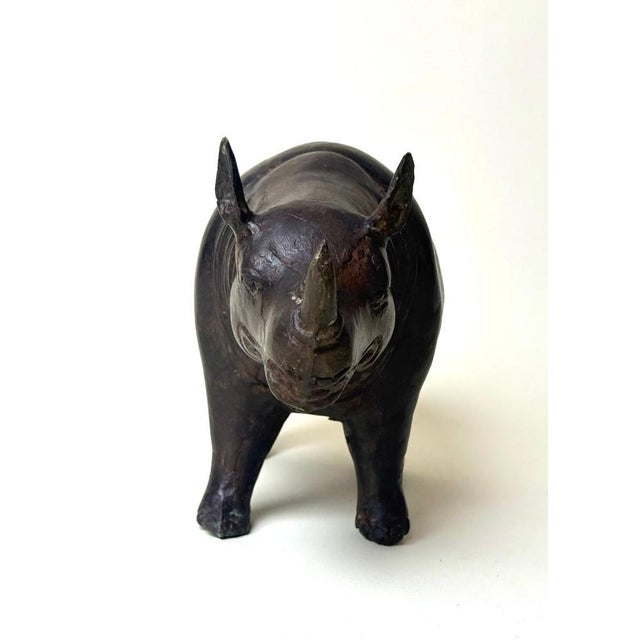 1960s Handcrafted Bronze Rhinoceros Sculpture, 1960s For Sale - Image 5 of 15