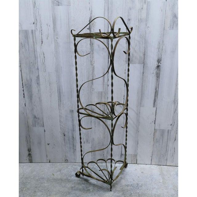 Vintage Wrought Iron Corner Garden Shelf Chairish