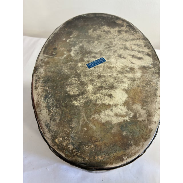 Silver Vintage International Silver Pierced Silverplate Oval Basket For Sale - Image 8 of 10