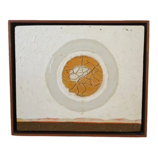 1971 Mixed Media Sculptural Relief "Full Moon" by McCabe Framed For Sale