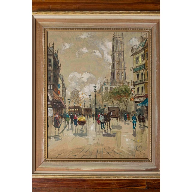 Mid-Century Antonio DeVity Paris Street Scene Oil Painting, Signed & Stamped For Sale - Image 11 of 11