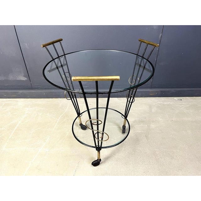 Metal Mid-Century Italian Two-Tier Trolley, 1950s For Sale - Image 7 of 10