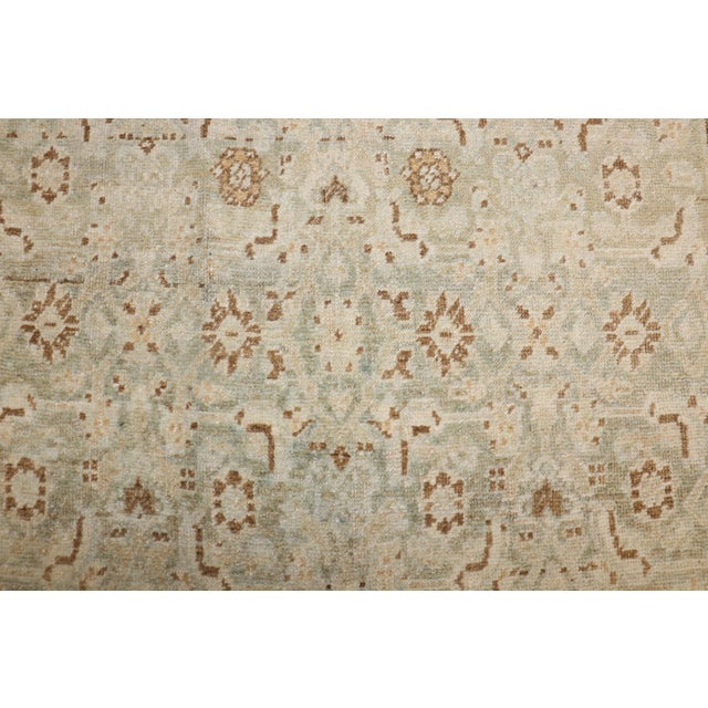 Pale Green Antique Bidjar Accent Rug - 4' x 6'11" For Sale - Image 4 of 9