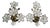 Hollywood Regency Glass Floral Wall Sconces from Gealux, 1970s, Set of 2 For Sale