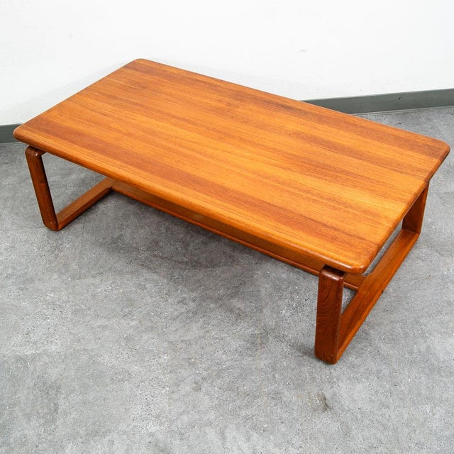 Mid Century Danish Modern Coffee Table Solid Teak Kd Denmark Large Wide Planked For Sale - Image 10 of 12