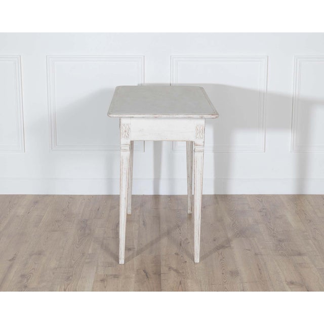 Off-white Swedish Gustavian Painted Side Table, 19th Century For Sale - Image 8 of 8