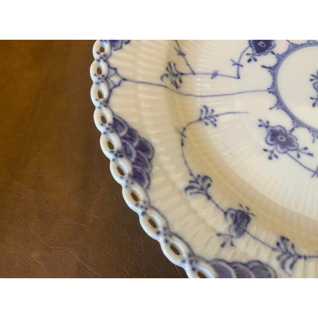 1960s 1960s Royal Copenhagen Blue Fluted Full Lace Plate 1084 For Sale - Image 5 of 8