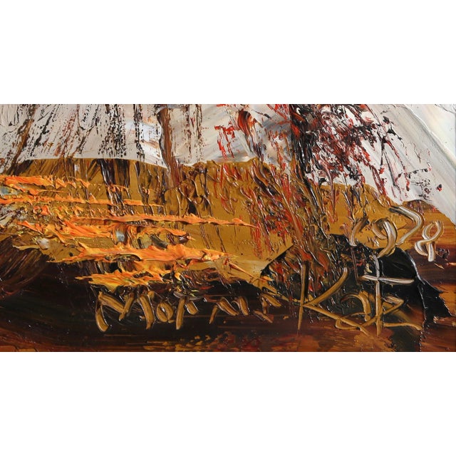 Autumn Leaves Morris Katz Year: 1978 Size: 19.5 in. x 15.75 in. Framed size: 26.5 x 22.5 inches Oil on masonite, signed...