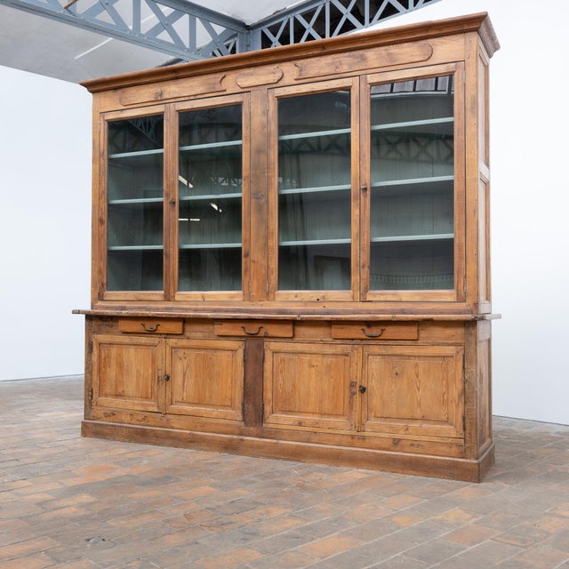 Antique Oak and Fir Bookcase, 1900 For Sale - Image 11 of 12