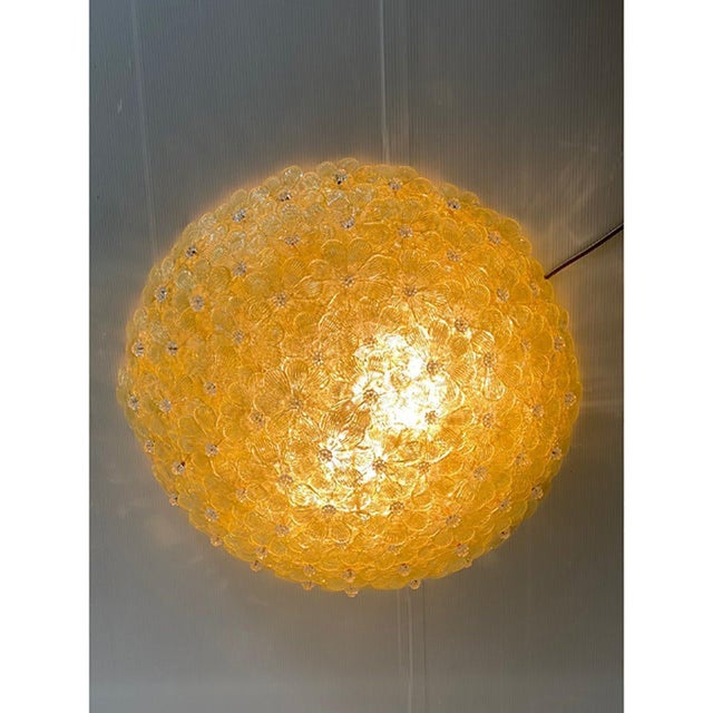 Early 21st Century Italian Gold Flower Murano Glass Ceiling Light by Simoeng For Sale - Image 5 of 9