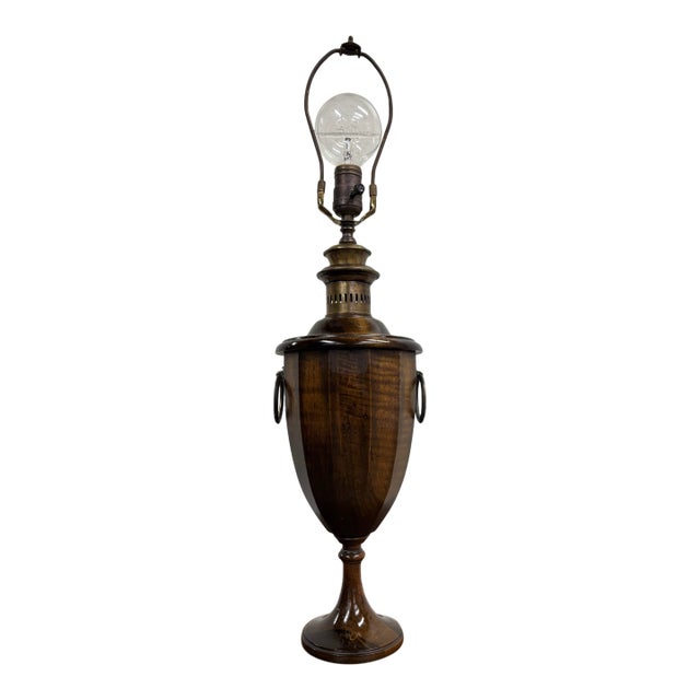 Vintage Frederick Cooper Chicago Mahogany Urn Shaped Table Lamp For Sale