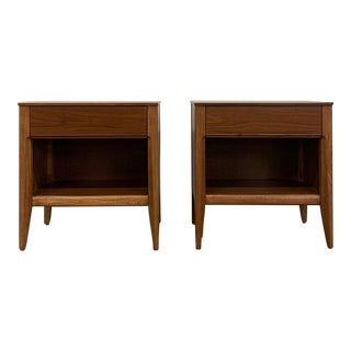 Mid-Century Modern Walnut Nightstands by Dixie - a Pair For Sale