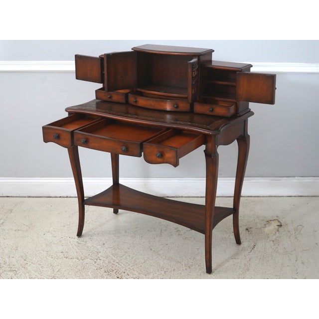 Queen Anne Theodore Alexander Leather Top Mahogany Faux Book Desk For Sale - Image 3 of 18
