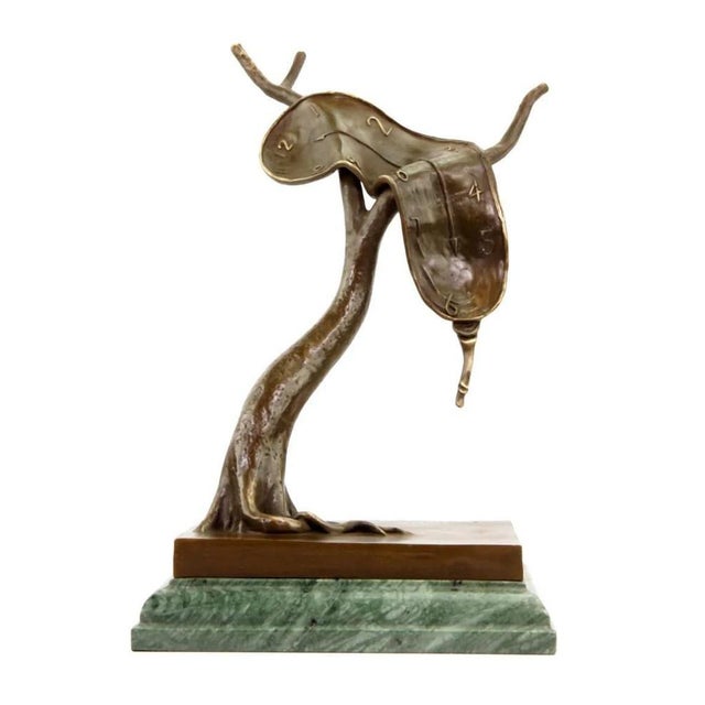 After Salvador Dalí, Sculpture of Melting Clock, 2025, Bronze on Marble Base For Sale - Image 11 of 13