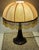 Antique Bronze Beaded Fabric Shade Table Lamp, 1920s For Sale - Image 9 of 10