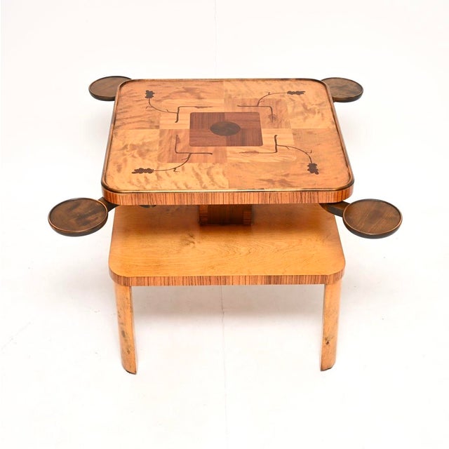 Mid-Century Modern Swedish Art Deco Inlaid Satin Birch Occasional Table, 1920 For Sale - Image 3 of 11