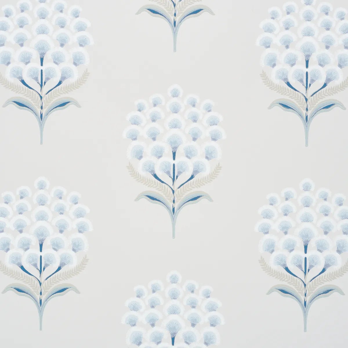 Schumacher Aurelia Wallpaper In Porcelain | Chairish