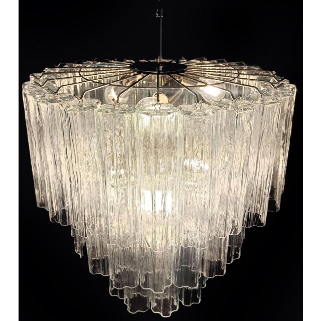 Large Three-Tier Murano Glass Tube Chandelier, 1990s For Sale - Image 14 of 15