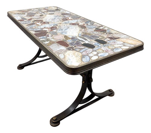 Vintage Coloured Stones Rocks Side Table, 1970s