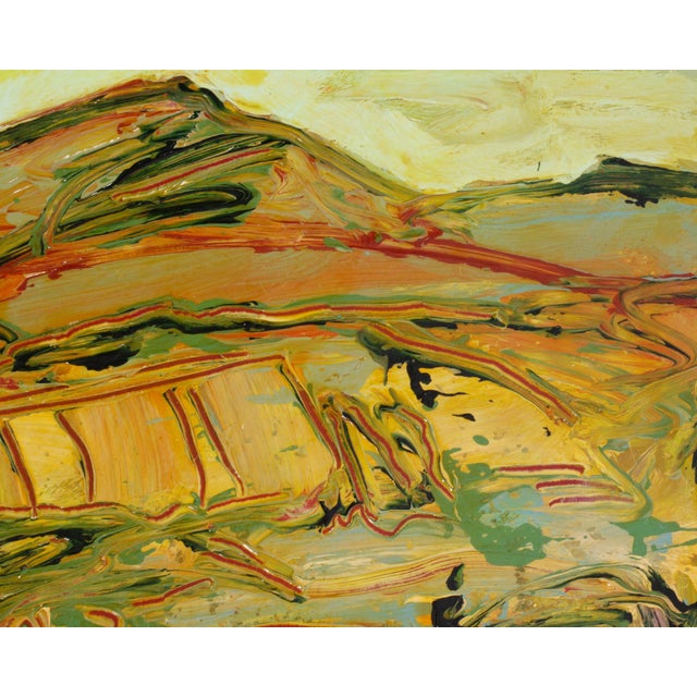 Abstract Signed 1980s Abstract Acrylic Landscape Diptych by Harry Hilson For Sale - Image 3 of 8