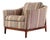 Mid Century Modern Danish Lounge Chair on Walnut Base with Back Detail For Sale