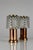 Pair of Czech table lamps produced in Kamenický Šenov, circa 1970s. Featuring faceted cut glass shades combined with...