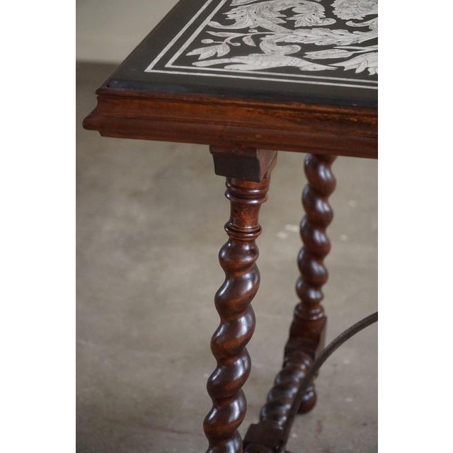 Antique Italian Center / Desk Table in Walnut & Marble, Naples, 19th Century For Sale - Image 15 of 18