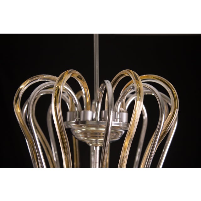 Murano Amber Chandelier with 8 Arms, 1980s For Sale - Image 11 of 12
