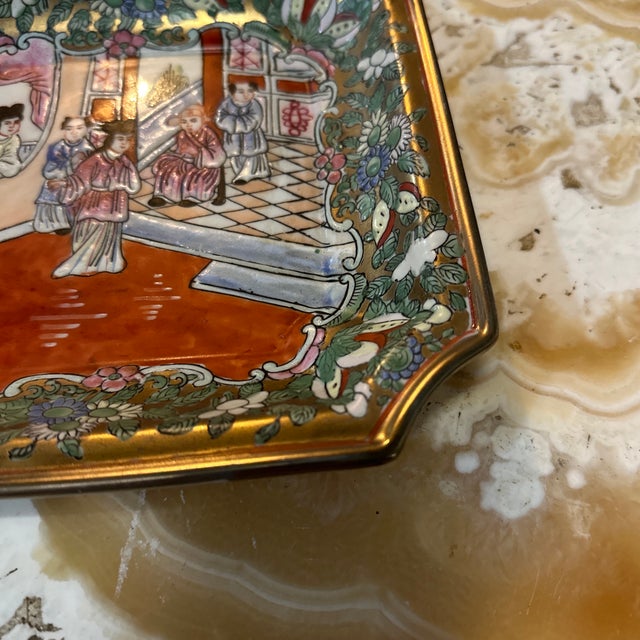 Vintage Ceramic Asian Style Small Detailed Plate For Sale In Atlanta - Image 6 of 7