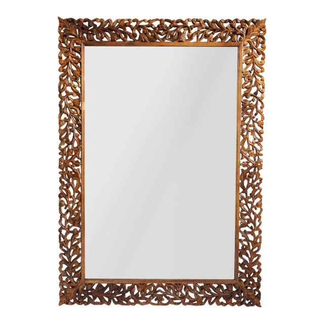 Teak Carved Mirror Frame Chairish