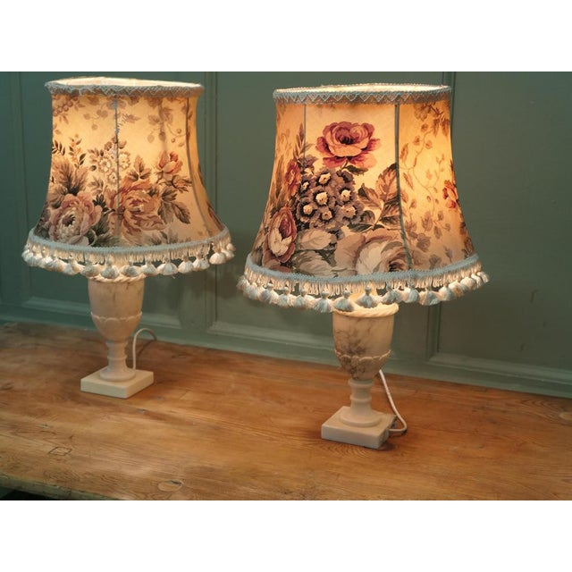 Vintage White Marble Lamps, 1930, Set of 2 For Sale - Image 3 of 8