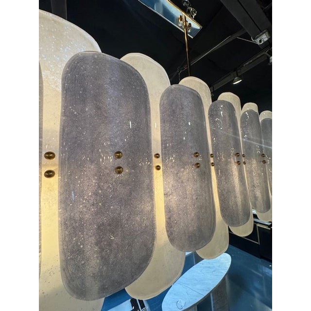 Large-Scale Two-Tone Murano Glass Oval Chandelier For Sale - Image 4 of 6