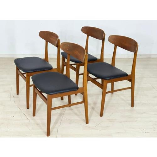 Brown Vintage Danish Teak Chairs, Set of 4 For Sale - Image 8 of 12