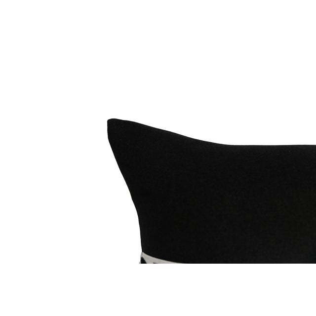 Designer Black Velvet Large Lumbar Pillow Cover 15x31 For Sale - Image 4 of 5