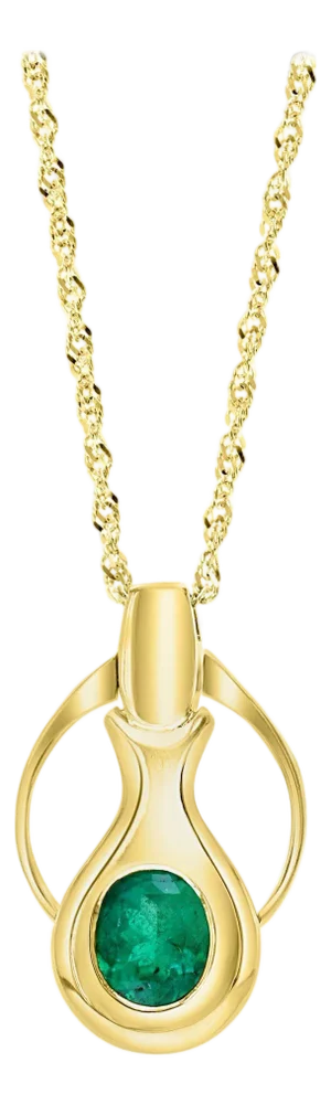 4Ct Colombian Emerald Pendent/Necklace 18 Karat Gold Estate Convertible to Ring
