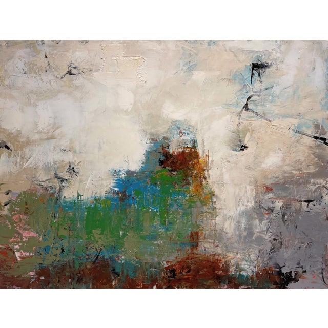 Summer Marsh by Nicole Hyde | Oil Painting of a serene marsh landscape in summer. For Sale - Image 4 of 5