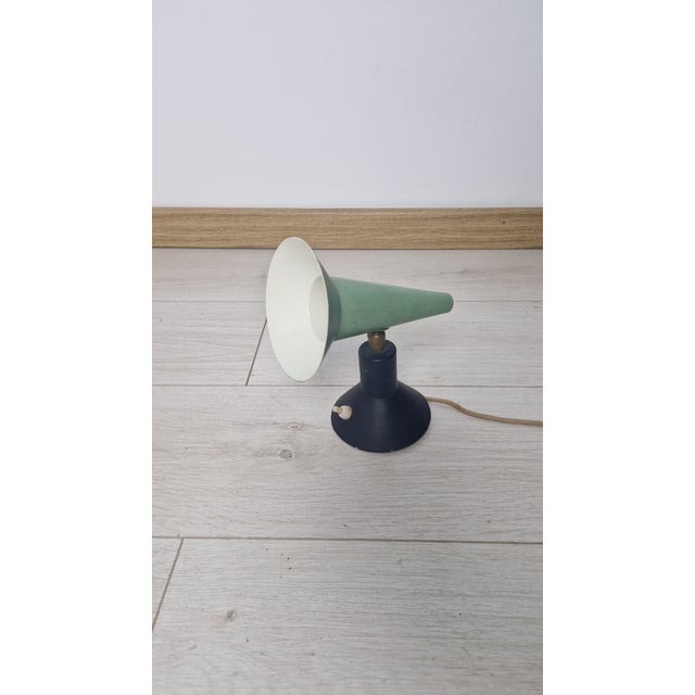 Metal Wall Light in Aluminum and Elongated Green Cone by Stilnovo, 1950s For Sale - Image 7 of 14