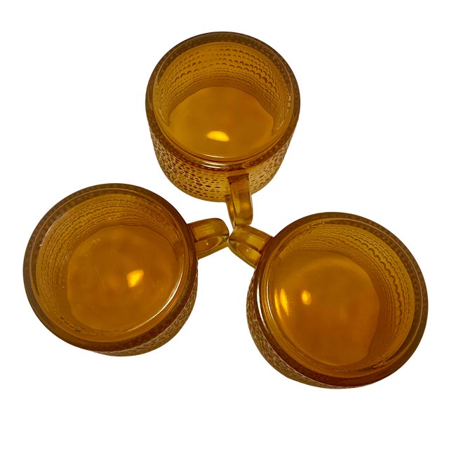 Iittala Kastehelmi Amber Glass Coffee Cups Set of 3 | Oiva Toikka Scandinavian Design For Sale - Image 10 of 11