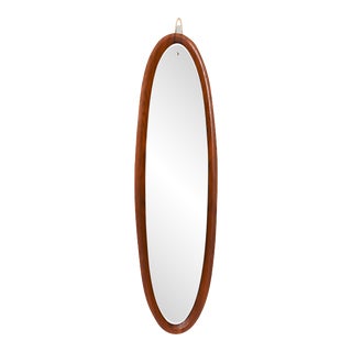 Italian Teak Wall Mirror by Mac Arredamenti, 1950s For Sale