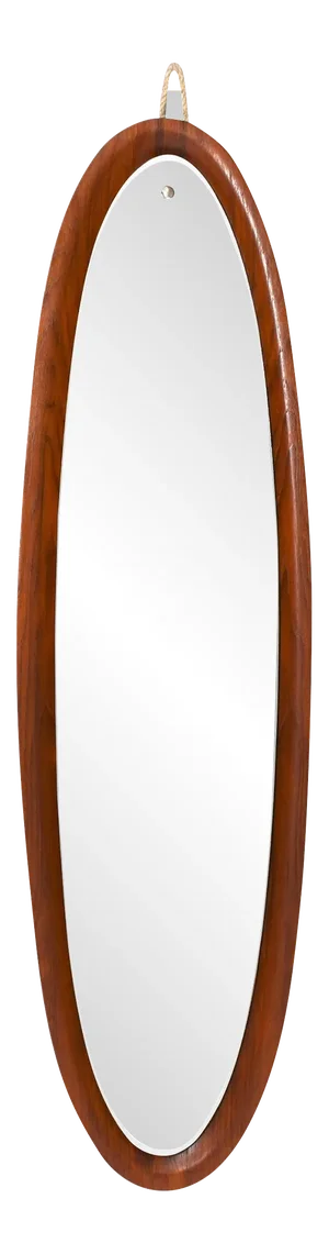 Italian Teak Wall Mirror by Mac Arredamenti, 1950s