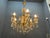 Italian Brass Crystal Chandelier, 1950s For Sale - Image 13 of 16