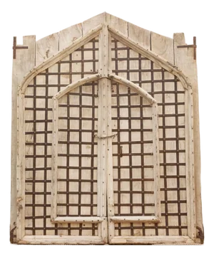 Monumental Antique Teak & Iron Elephant Gates