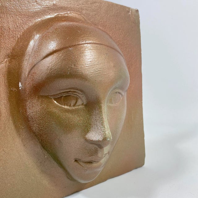 Bronze Studio Pottery Wall Face Sculpture For Sale - Image 8 of 13